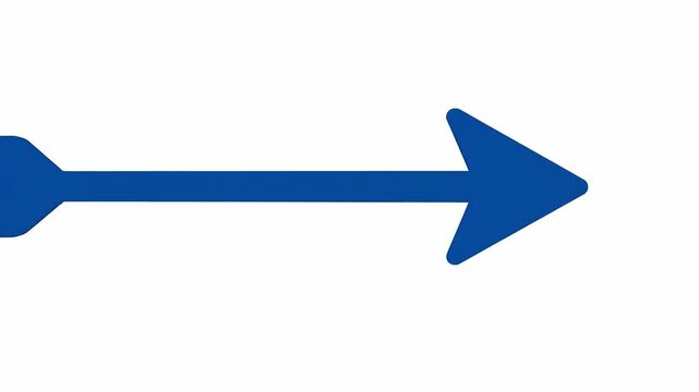 Animated Blue Arrow Transformation on White Background to Black Screen Transition