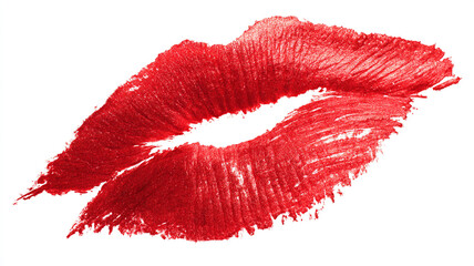 lipstick smear stroke, glossy texture, isolated on white background