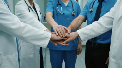 Medical teamwork incentive corporate culture promotional poster background