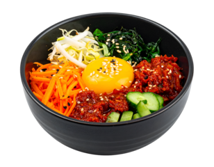 bibimbap with gochujang isolated on transparent png