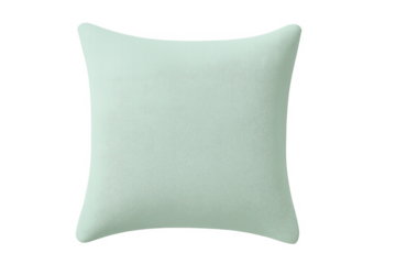Light green square cotton pillow ready for home decor