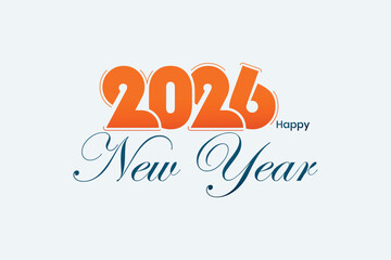 2026 Happy New Year Typography Design Template