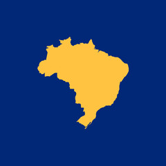 vector silhouette of brazil for geography, travel, and national identity themes. brasil map vector illustraion