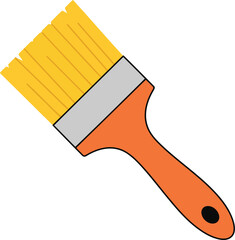 Bright orange paint brush tool for home improvement and diy projects vector