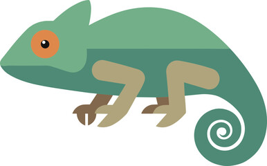 Minimalist Style Simple Chameleon Graphic Illustration Reptile Animal Fauna