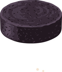 Simple Style Black Pudding Food Illustration Isolated on White Background