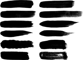 brush stroke set isolated on white background