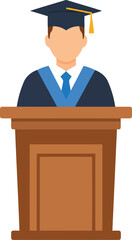 Graduation ceremony speaker podium achievement education graduation speech vector