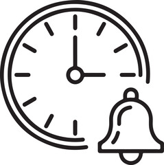 Clock and bell icon symbolizing time and alert