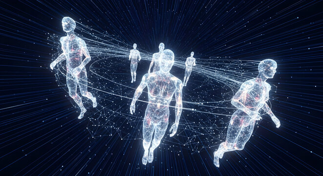 Digital human avatars connecting in virtual network space