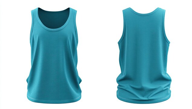 Teal tank top, front and back views (1)
