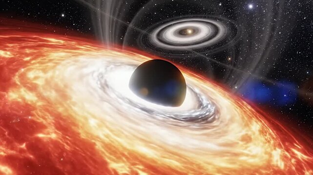 Stunning Artistic Depiction of a Black Hole in Deep Space.