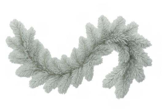 Christmas garland imitating frosted fir branches with snow effect adding winter decoration to festive design