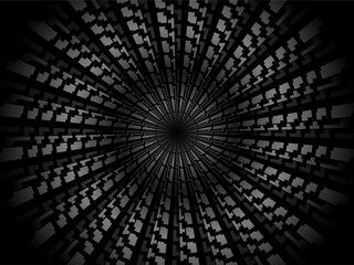 Abstract futuristic dark black background with circular wave design. Realistic 3d wallpaper with modern digital patterns. Perfect background for posters, websites, brochures, banners, apps, etc.