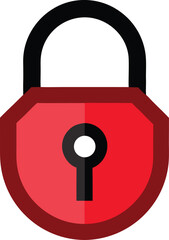 Realistic 3d lock icon on white background