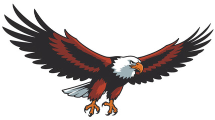 Obraz premium Illustration of a bald eagle with its wings spread