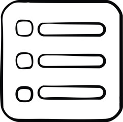 Obraz premium Hand-drawn List Icon for Menu or Task Management in Black and White