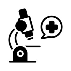 Vector solid black icon for Microscope