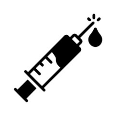 Vector solid black icon for Syringe
