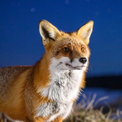 Fototapeta premium Fox portrait under stars