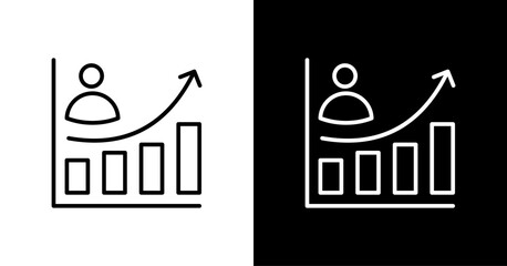 Customer Growth  White Icon Set Design