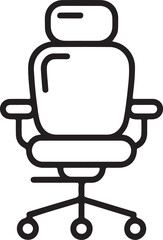 Modern office chair icon minimalist design