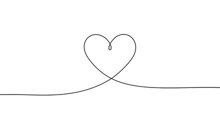 A single line drawing of a heart.
