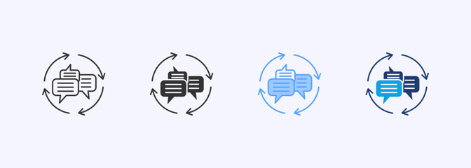 Feedback Loops Icon Set Multiple Style Collection