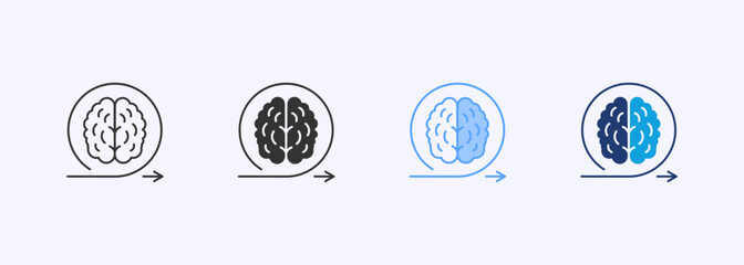 Learning Agility Icon Set Multiple Style Collection