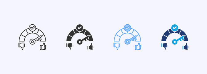 Key Performance Indicators Icon Set Multiple Style Collection