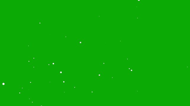 Dust particals flying against green background. Snowflakes overlay isolated on chroma key footage, Abstract Fire Particles Animated Background. abstract dust fail video with green background
