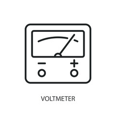 Voltmeter thin line icons. Original vector illustration.