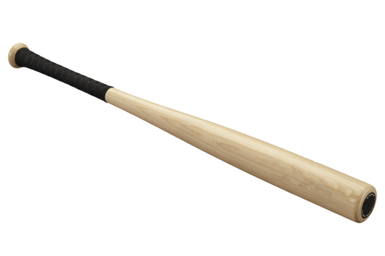 Classic wooden baseball bat ready for the game winning hit today