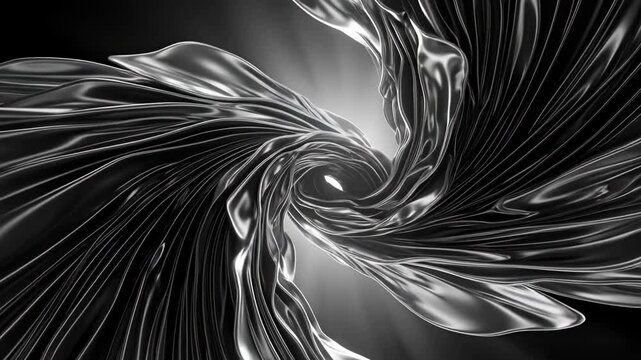 Abstract fractal vector illustration, black and white tribal art design, dragon head silhouette symbol pattern