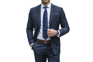 Stylish businessman in tailored suit ready to conquer opportunities