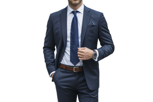 Stylish businessman in tailored suit ready to conquer opportunities