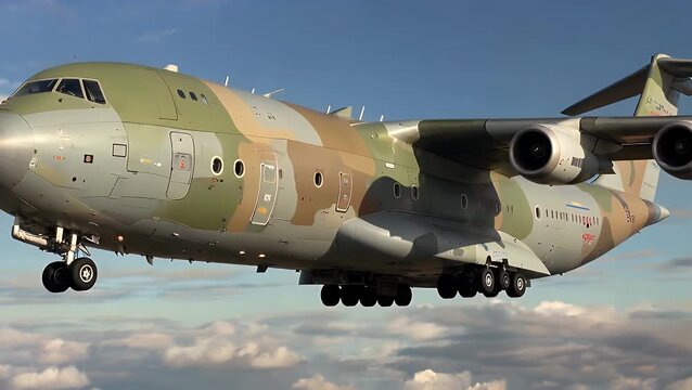 large-scale military aircraft designed for the strategic transportation of heavy cargo and equipment over long
