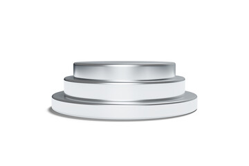 Single-tier metal podium designed for sporting competitions and awards ceremonies. Ideal for product display.
