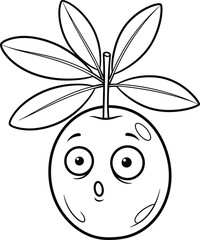 Obraz premium vector illustration of an apple with leaf