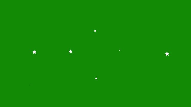 Twinkling star animation motion graphics in After Effect on Green Screen Background with white flat vector stars blinking, glowing sparkle glitter shine 4K magical twinkle effect.