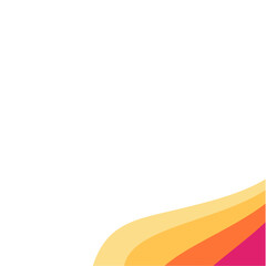 Abstract wavy flat color business corner border design vector template