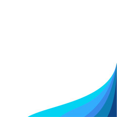 Abstract wavy flat color business corner border design vector template