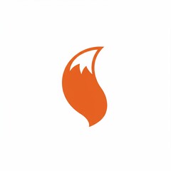Simple, stylized illustration of a fox tail in orange with a white tip, set against a plain white background