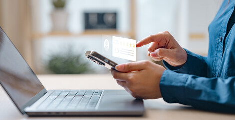 satisfaction, feedback, review, rating, Close-up of a person using a smartphone to give a five-star customer review, representing satisfaction, feedback, service quality, and customer loyalty.