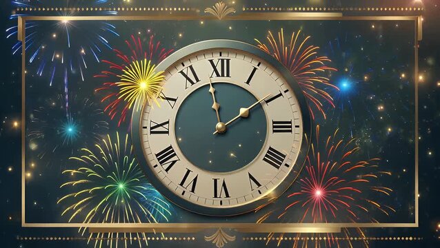 Non-Representational Design Composed of Pyrotechnic Displays and a Timepiece Indicating the Imminent Approach of the Midnight