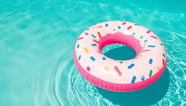 Pool with donut float - Powered by Adobe
