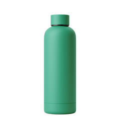 500ml Sea Green color Reusable Matte Metal Vacuum Bottle Isolated on Transparent Background.