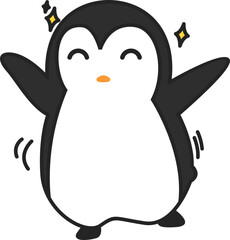 Cute Cartoon Penguin Element