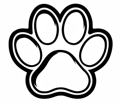 Paw print of dog isolated on transparent background. cat paw print. cat walk foot print. Paw print of dog PNG