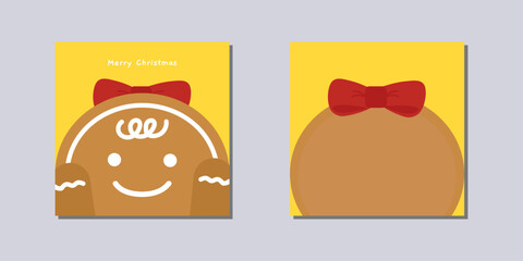메리크리스마스 귀여운 겨울 캐릭터 엽서 및 카드 디자인 벡터 일러스트 (Merry Christmas Winter Character Card Illustration)